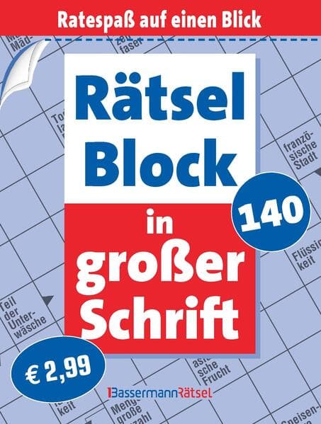 Rätselblock in großer Schrift 140 (5 Exemplare à 2,99 EUR)