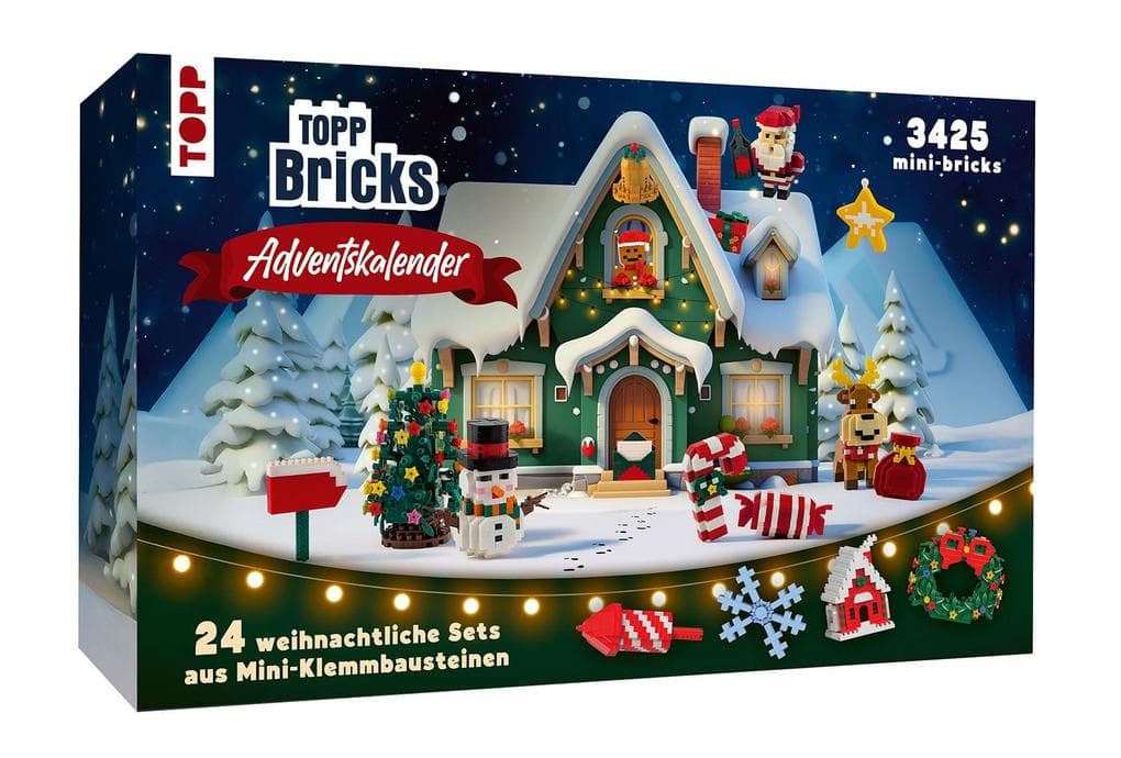 TOPP Bricks Adventskalender - 24 weihnachtliche Sets aus Mini-Klemmbausteinen