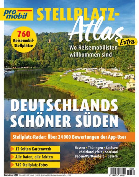 promobil Stellplatz-Atlas 01/2026 Deutschlands schöner Süden