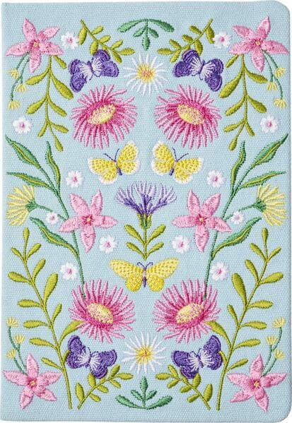 Blütenträume Notizbuch bestickt, A5 - 240 Seiten, mint