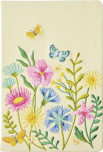 Blütenträume Notizbuch bestickt, A5 - 240 Seiten, beige