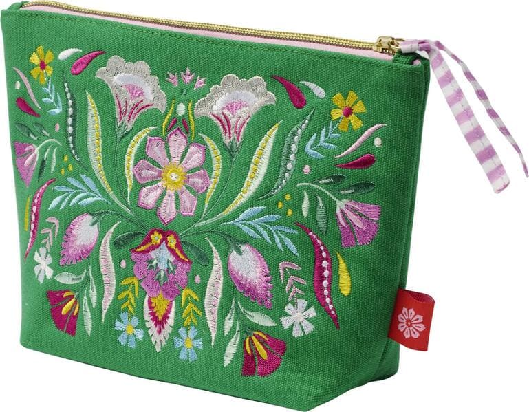 Fiesta del Sol Accessoirestasche bestickt, 18 x 24 cm, grün