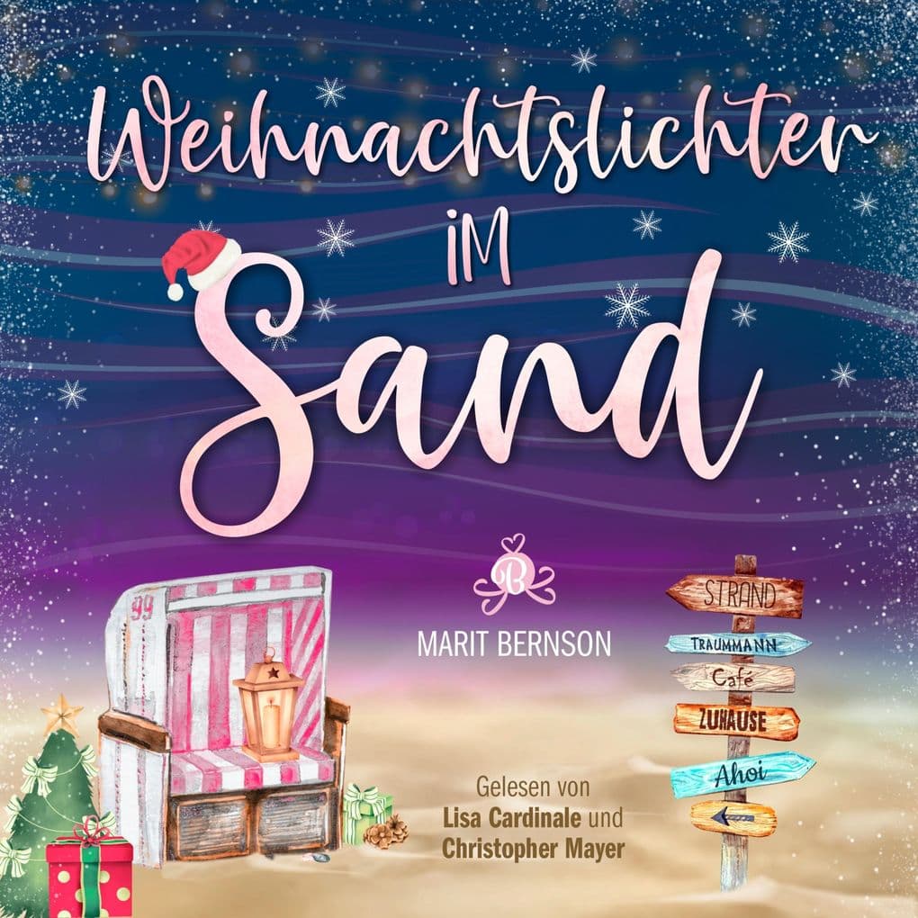 Weihnachtslichter im Sand