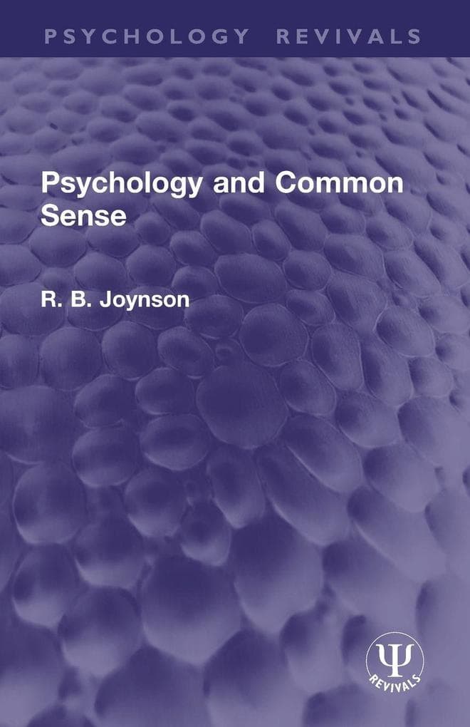 Psychology and Common Sense