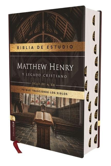 RVR, Biblia de estudio Matthew Henry y legado cristiano, Tapa dura, Interior a dos colores, con Índice, Comfort Print