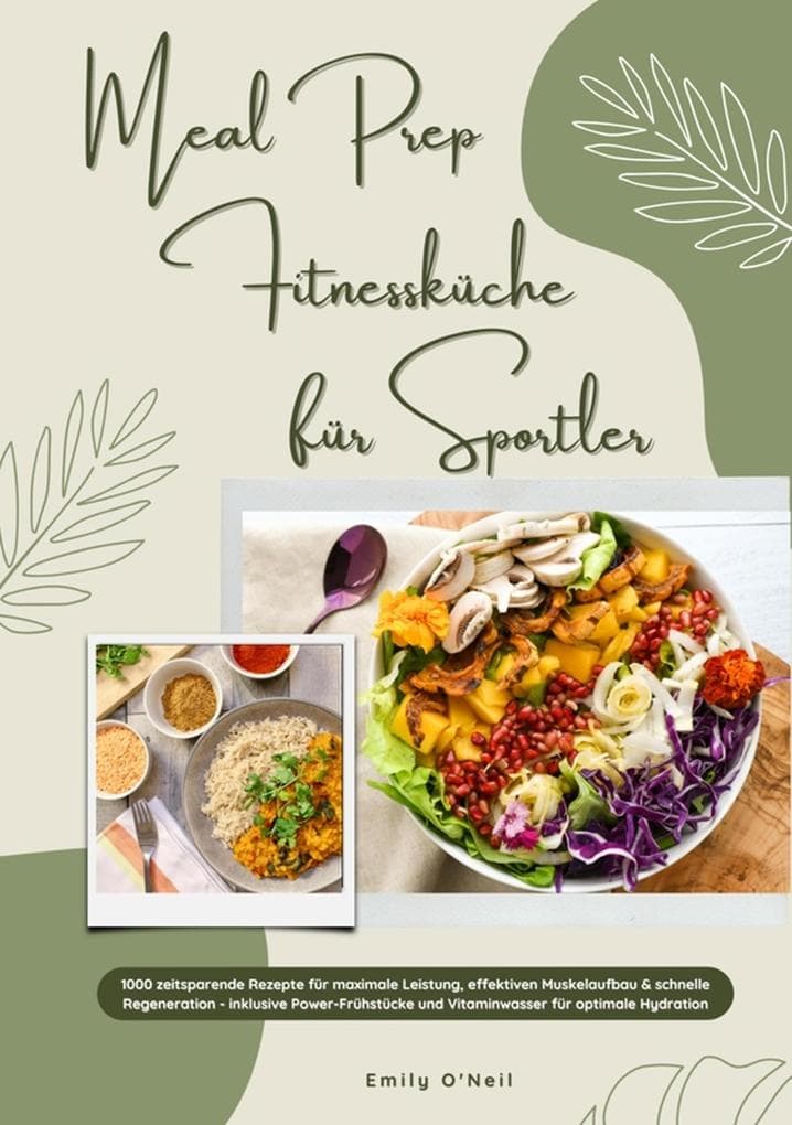 Meal Prep Fitnessküche für Sportler: 1000 zeitsparende Rezepte für maximale Leistung, effektiven Muskelaufbau & schnelle Regeneration - inkl. Power-Frühstücke und Vitaminwasser für optimale Hydration