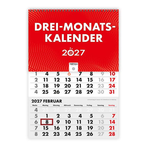 TRÖTSCH - Dreimonatskalender Drei-Monatskalender 2027