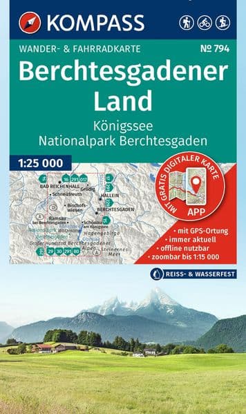 KOMPASS Wanderkarte 794 Berchtesgadener Land, Königssee, Nationalpark Berchtesgaden 1:25.000