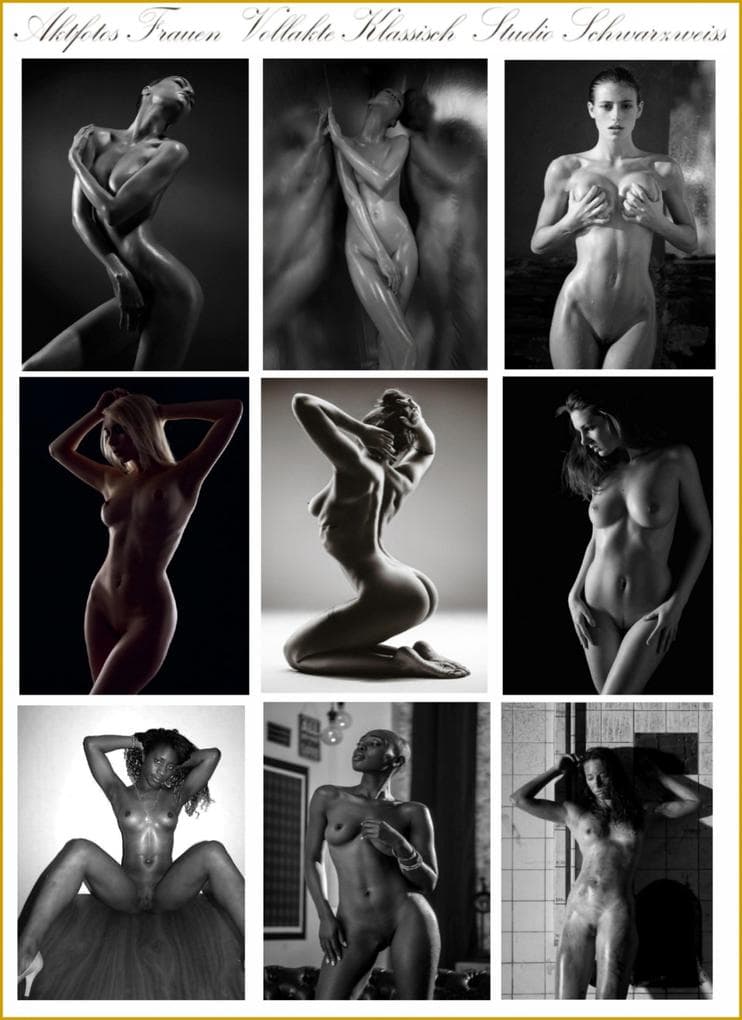 280 Frauen Vollaktfotos Studio Schwarzweiss.