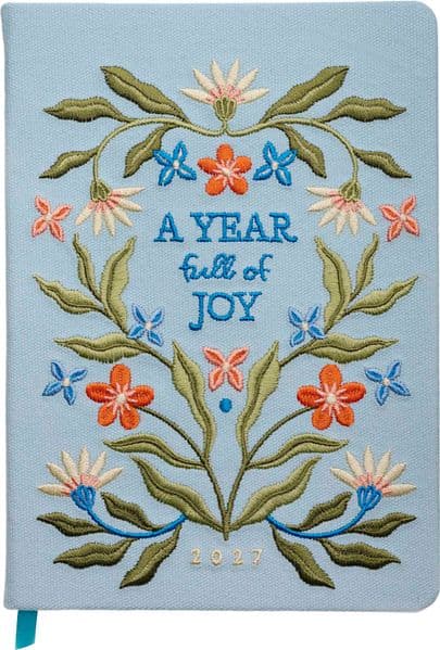 Taschenkalender A5 2027: A Year full of Joy, bestickt, hellblau
