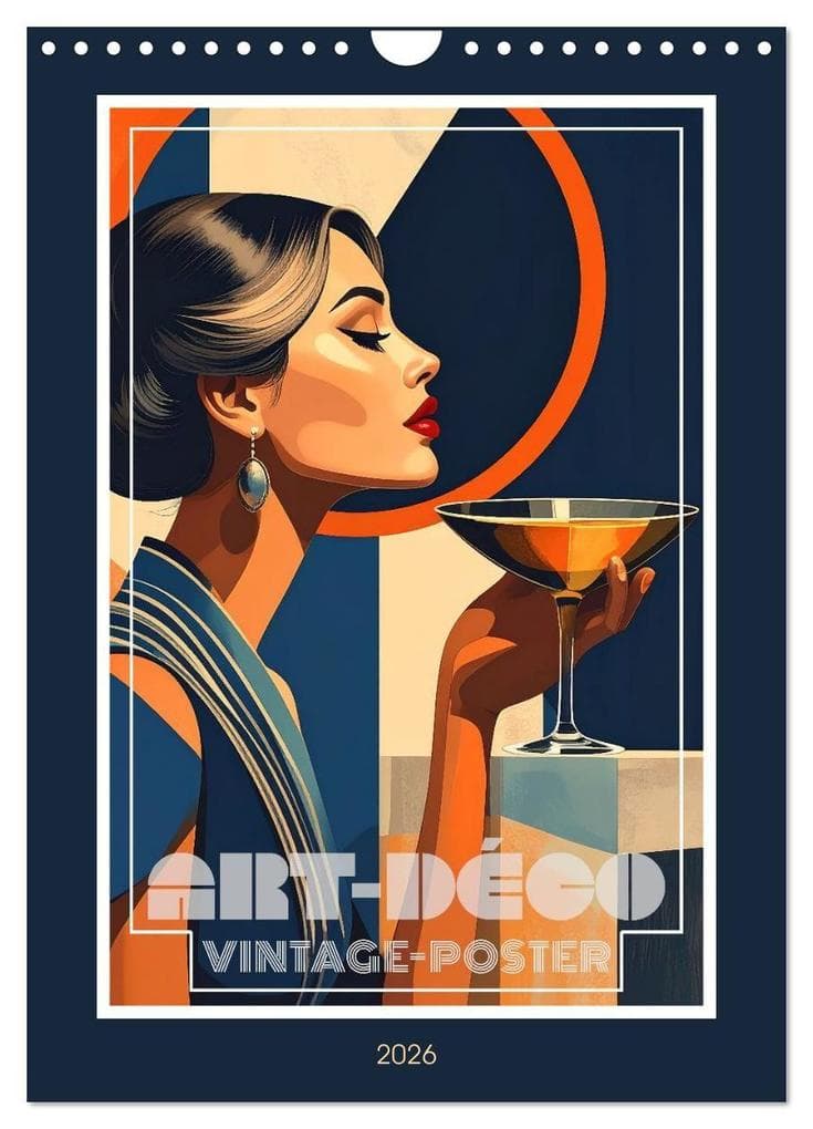 Art-Déco Vintage-Poster (Wandkalender 2026 DIN A4 hoch), CALVENDO Monatskalender
