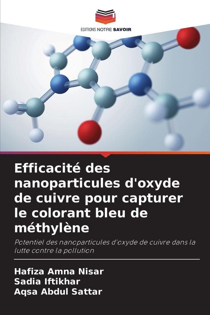 Efficacité des nanoparticules d'oxyde de cuivre pour capturer le colorant bleu de méthylène