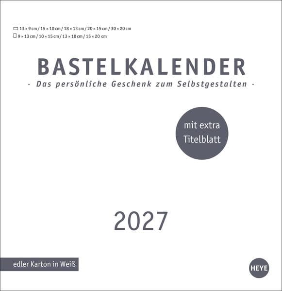 Premium-Bastelkalender weiß groß 2027