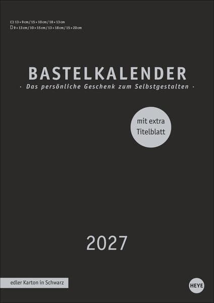 Premium-Bastelkalender schwarz A4 2027