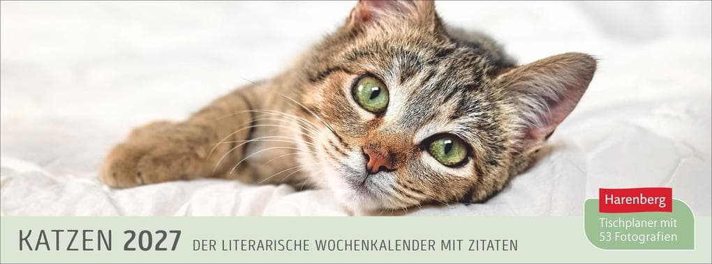 Katzen Premium-Tischplaner 2027 - Der literarische Wochenkalender mit Zitaten