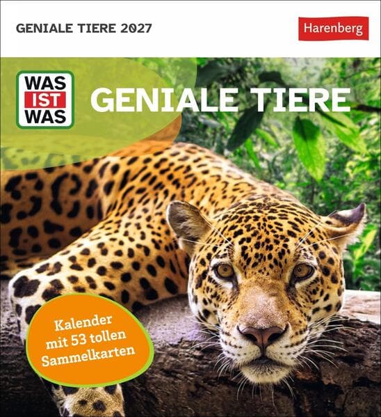 WAS IST WAS Geniale Tiere Postkartenkalender 2027 - Kalender mit 53 Sammelkarten
