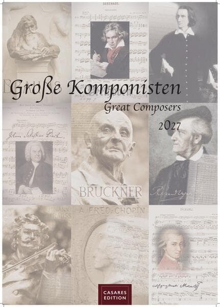 Komponisten Kalender 2027 - Musik-Kalender 42x59cm - 12 Klassische Komponisten im Porträt