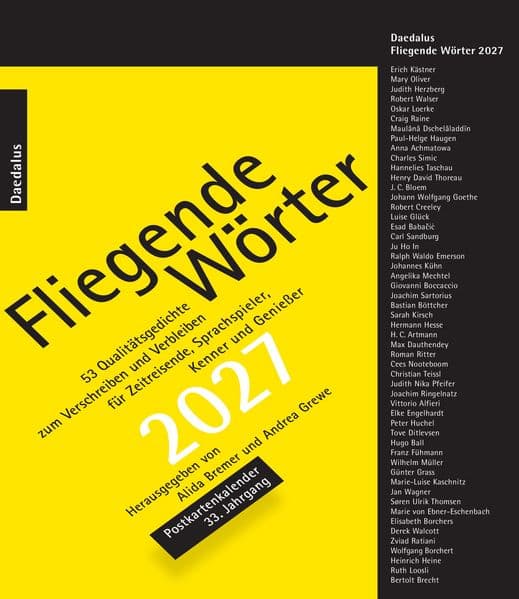 Fliegende Wörter 2027.Postkartenkalender