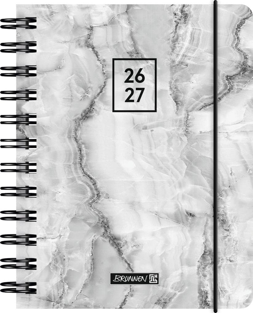 Schülerkalender 2026/2027 "Grey Marble" | A6, Kunststoff