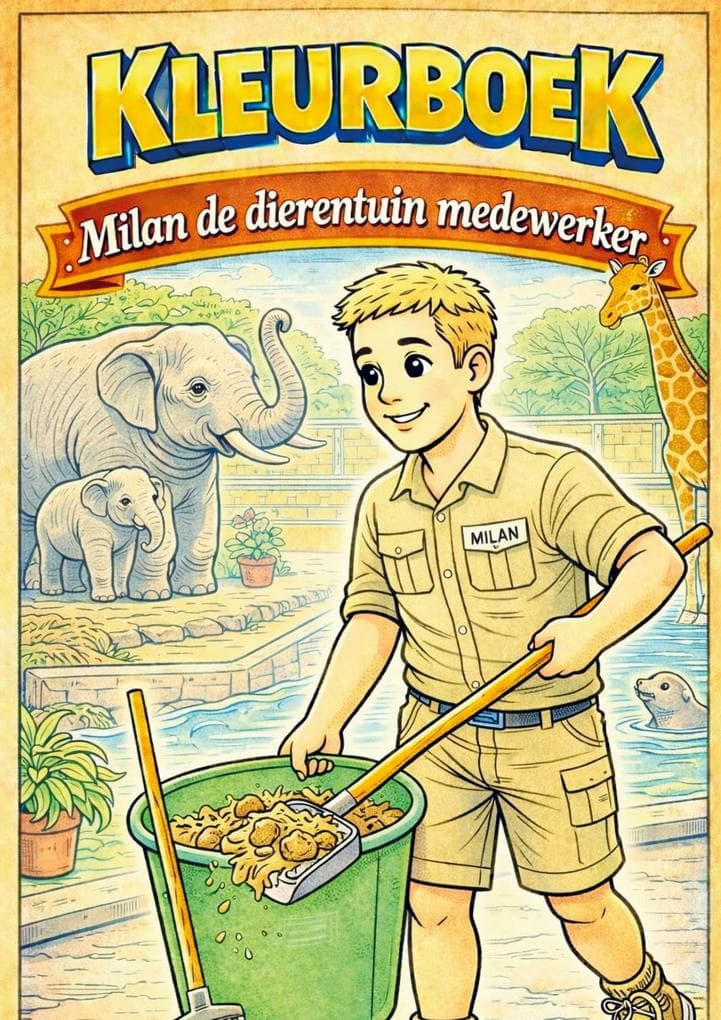 Kleurboek, Milan de dierentuin medewerker. (Beroepen serie)
