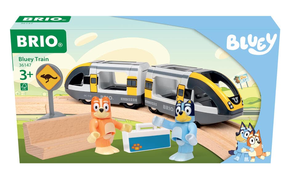 BRIO World - 36147 Bluey Reisezug| Spielzeugeisenbahn für Mädchen und Jungen ab 3 Jahren - zauberhaftes Geschenk für die Freunde von Bluey und Bingo