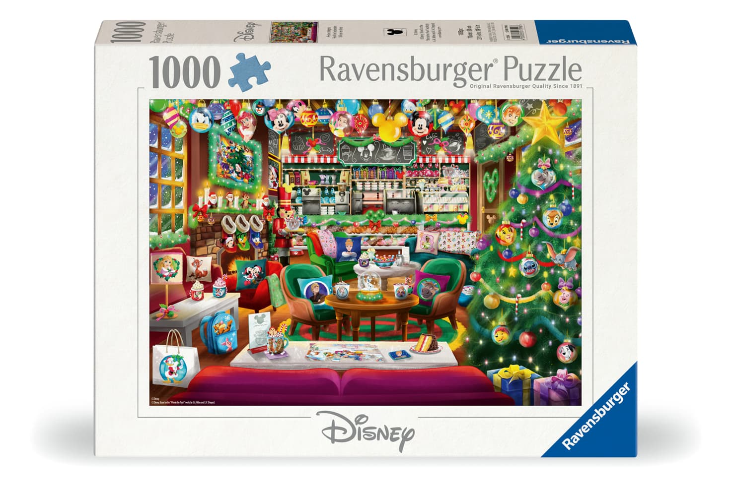 Erwachsenenpuzzle 1000 Teile - Disney - Disney Christmas Cafe