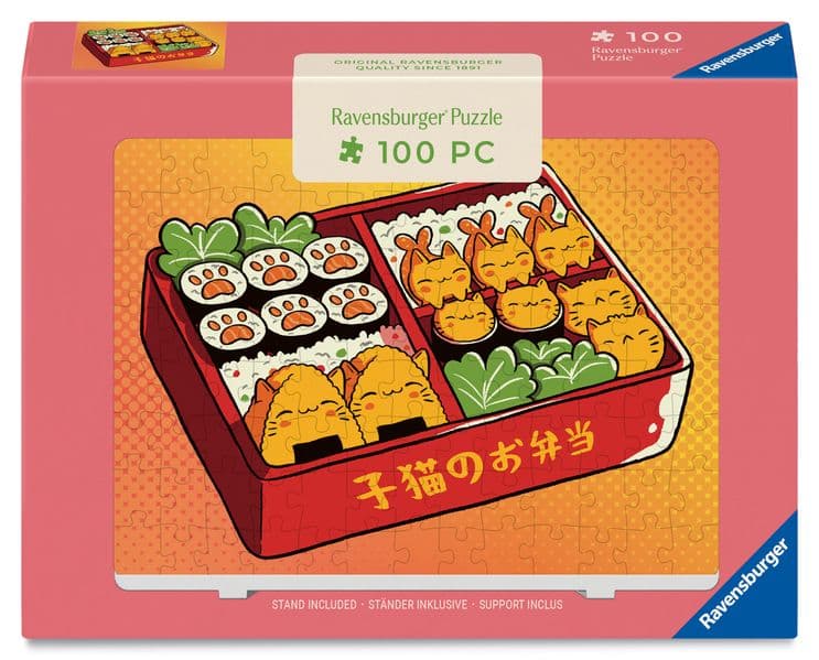 Minipuzzle 100 Teile - Kawaii-Kätzchen in Bento-Box