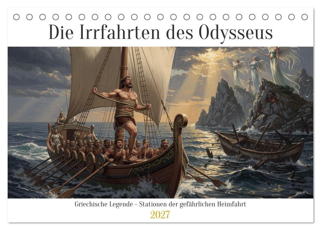 Die Irrfahrten des Odysseus (Tischkalender 2027 DIN A5 quer), CALVENDO Monatskalender