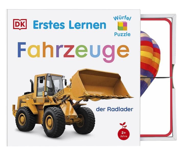 Erstes Lernen Würfelpuzzle. Fahrzeuge