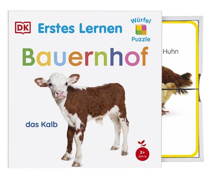 Erstes Lernen Würfelpuzzle. Bauernhof