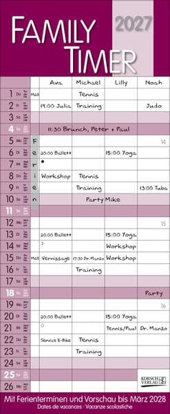 Family Timer Malve 2027