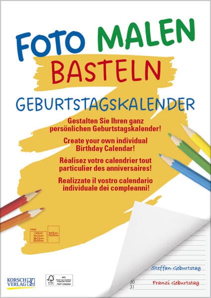 Foto-Malen-Basteln Geburtstagskalender A4