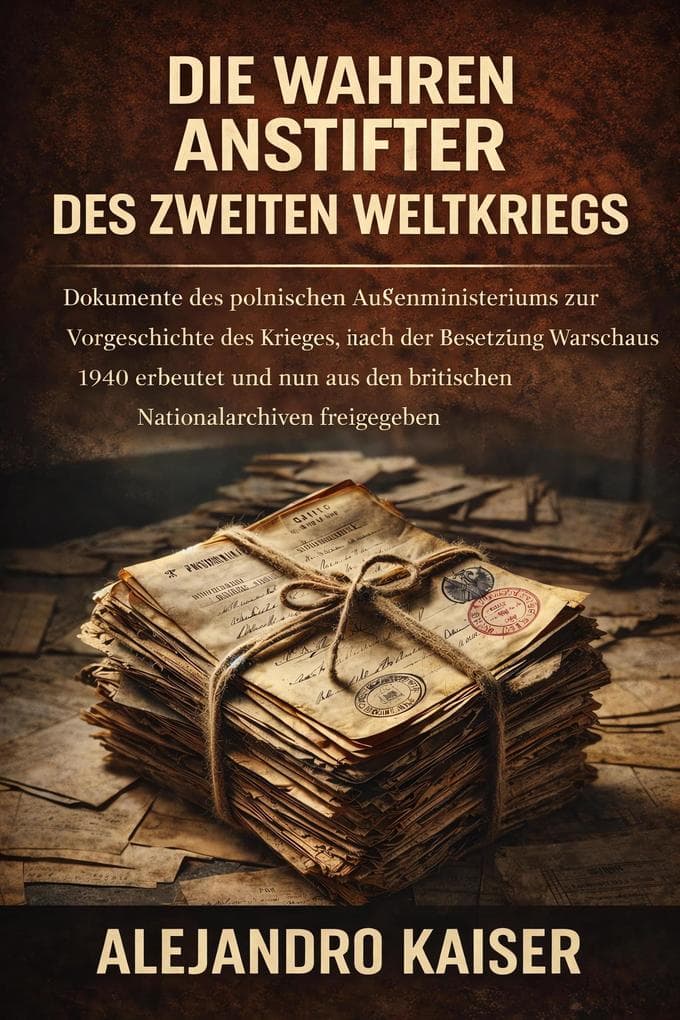Die wahren Anstifter des Zweiten Weltkriegs: Dokumente des polnischen Außenministeriums zur Vorgeschichte des Krieges, nach der Besetzung Warschaus 1940 erbeutet