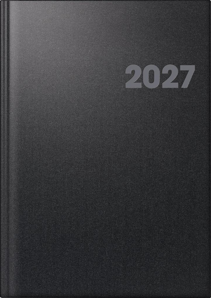 BRUNNEN 1076361907 Buchkalender Mod. 763 2027 A4, Kunststoff, vulkanschwarz