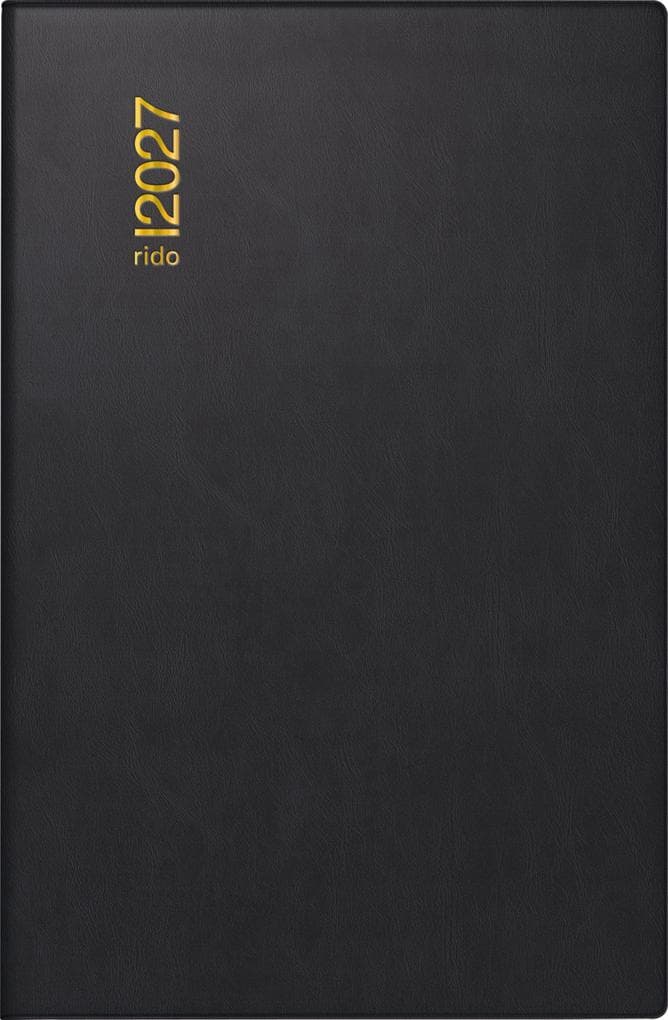 rido/idé 7011002907 Taschenkalender Mod. partner/Industrie I 2027 A7, Kunststoff, schwarz