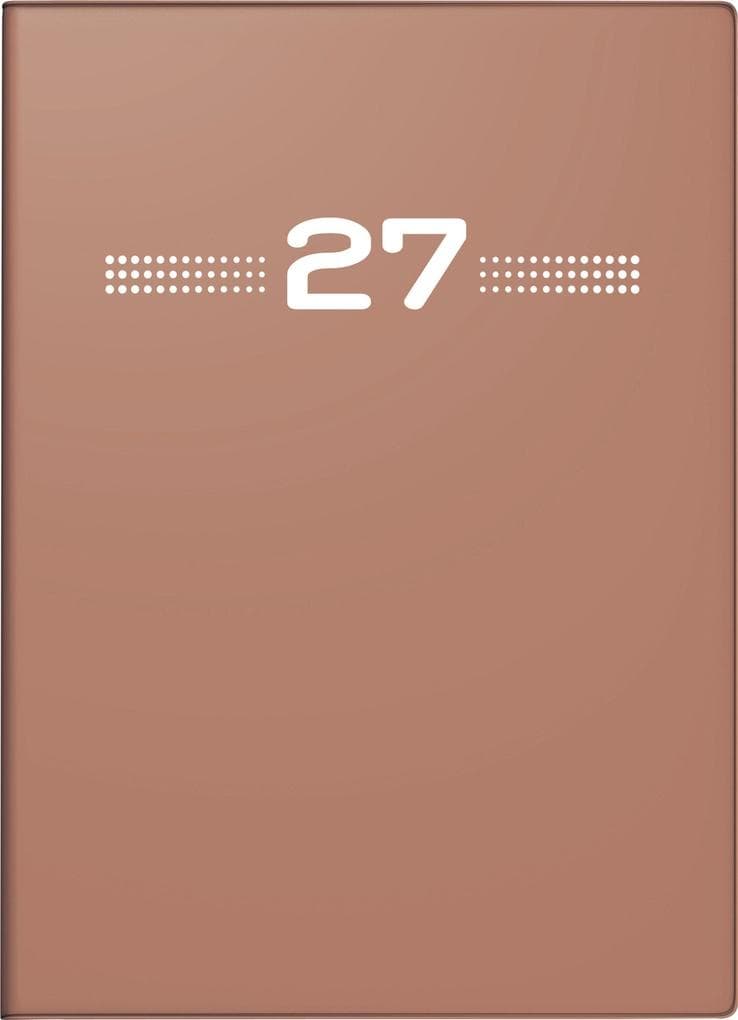 rido/idé 7013202017 Taschenkalender Mod. perfect/Technik I 2027 A6, Kunststoff, caramel