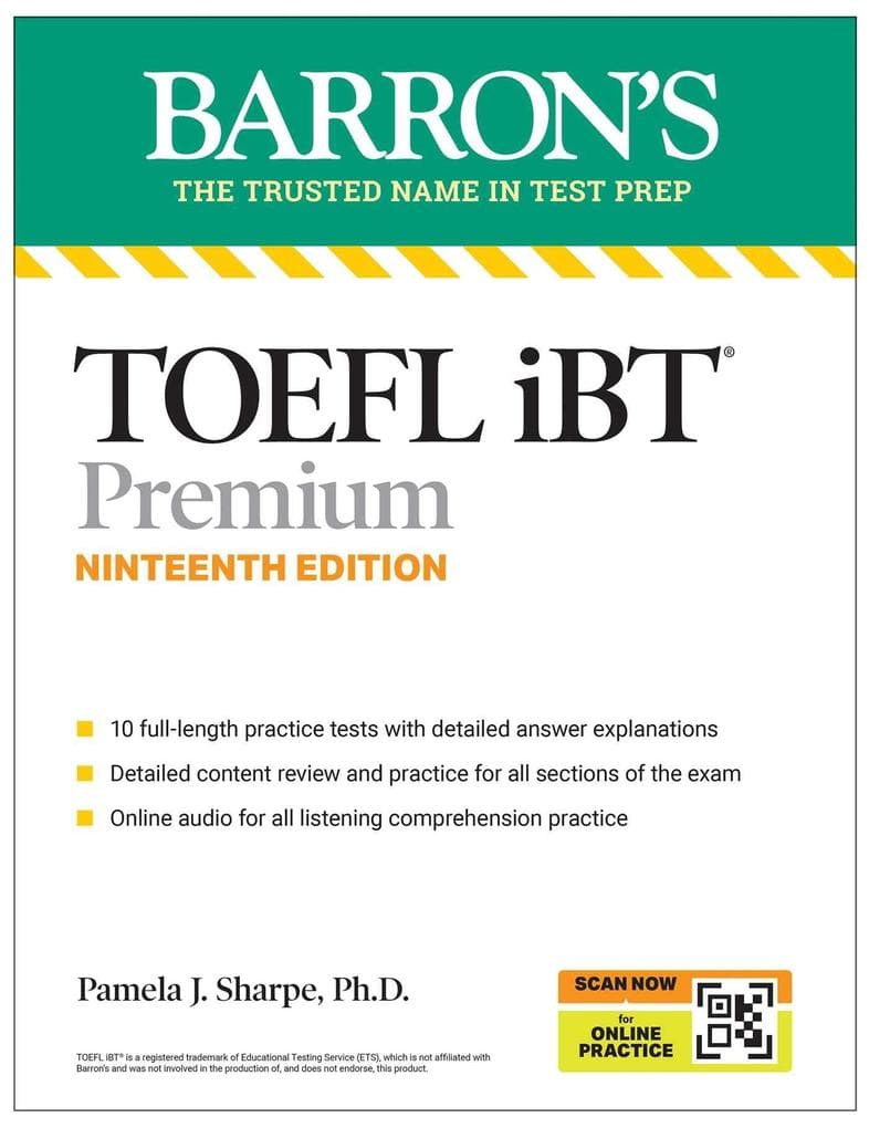 Toefl, IBT Premium, Nineteenth Edition: Prep Book with 10 Practice Tests + Comprehensive Review + Online Audio (2026)