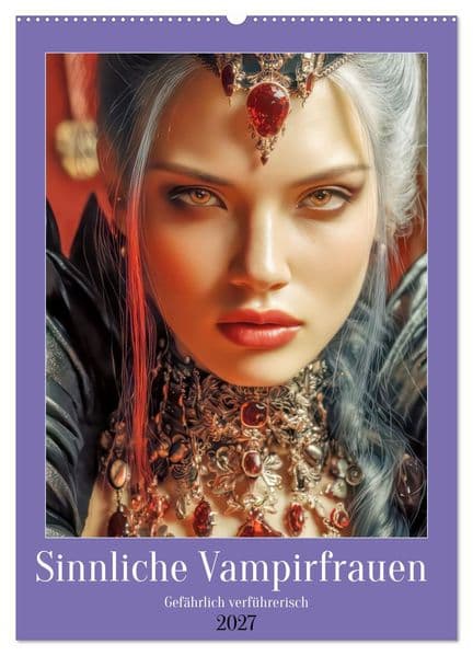 Sinnliche Vampirfrauen - Gefährlich verführerisch (Wandkalender 2027 DIN A2 hoch), CALVENDO Monatskalender