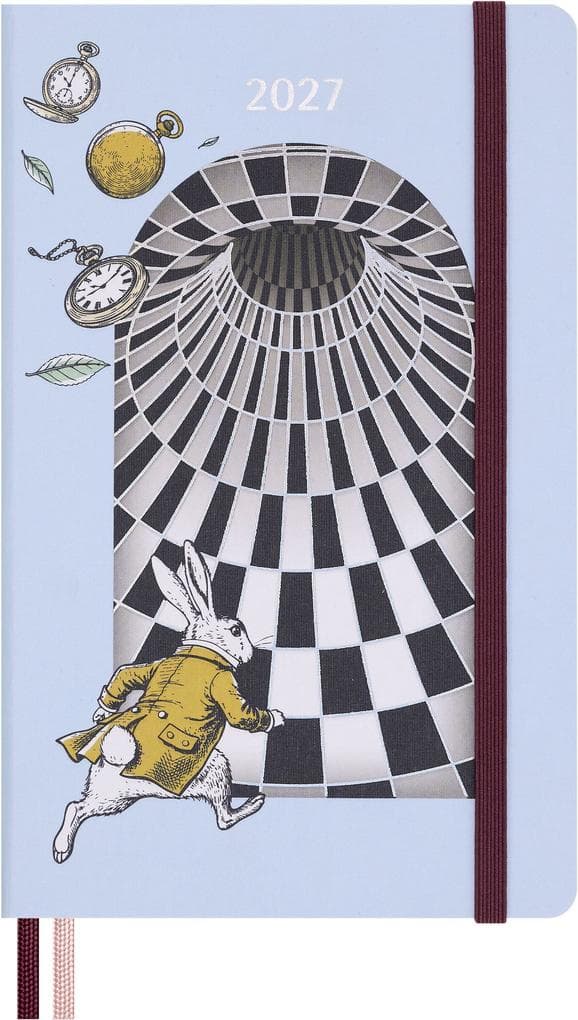 Moleskine Alice im Wunderland 12 Monate Tageskalender 2027, L/A5, 1 Tag = 1 Seite, fester Einband