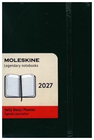 Moleskine 12 Monate Tageskalender 2027, Pocket/A6, 1 Tag = 1 Seite, Weicher Einband, Myrtengrün