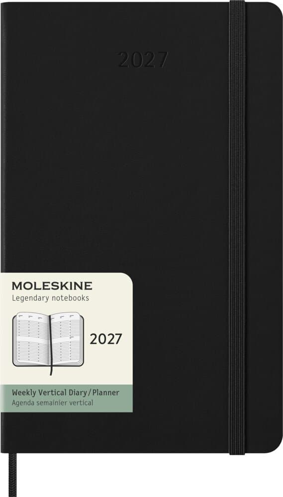 Moleskine 12 Monate Wochenkalender 2027, Large/A5, 1 Wo = 2 Seiten, vertikal, fester Einband, Schwarz