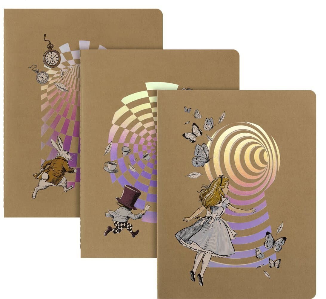 Moleskine Alice im Wunderland Cahier XL (3er-Set), liniert, weicher Einband