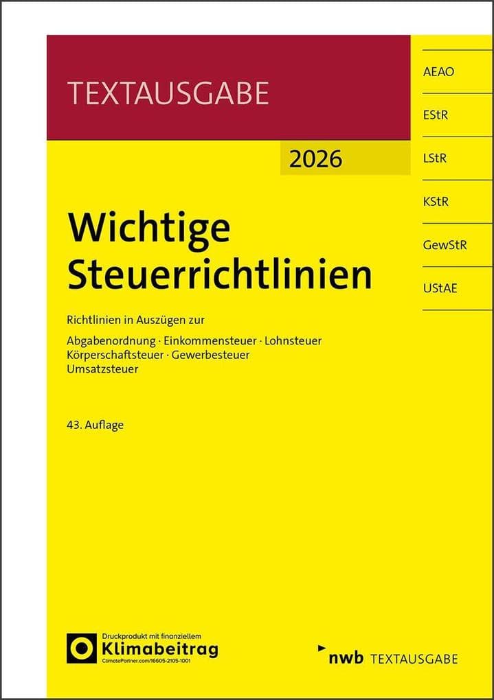 Wichtige Steuerrichtlinien