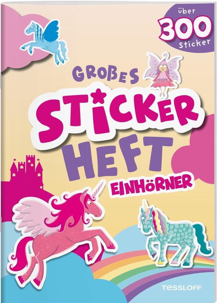 Großes Stickerheft. Einhörner