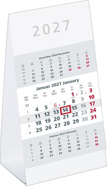 3-Monats-Aufstellkalender 2027