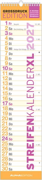 GROSSDRUCK Streifenplaner XL 2027