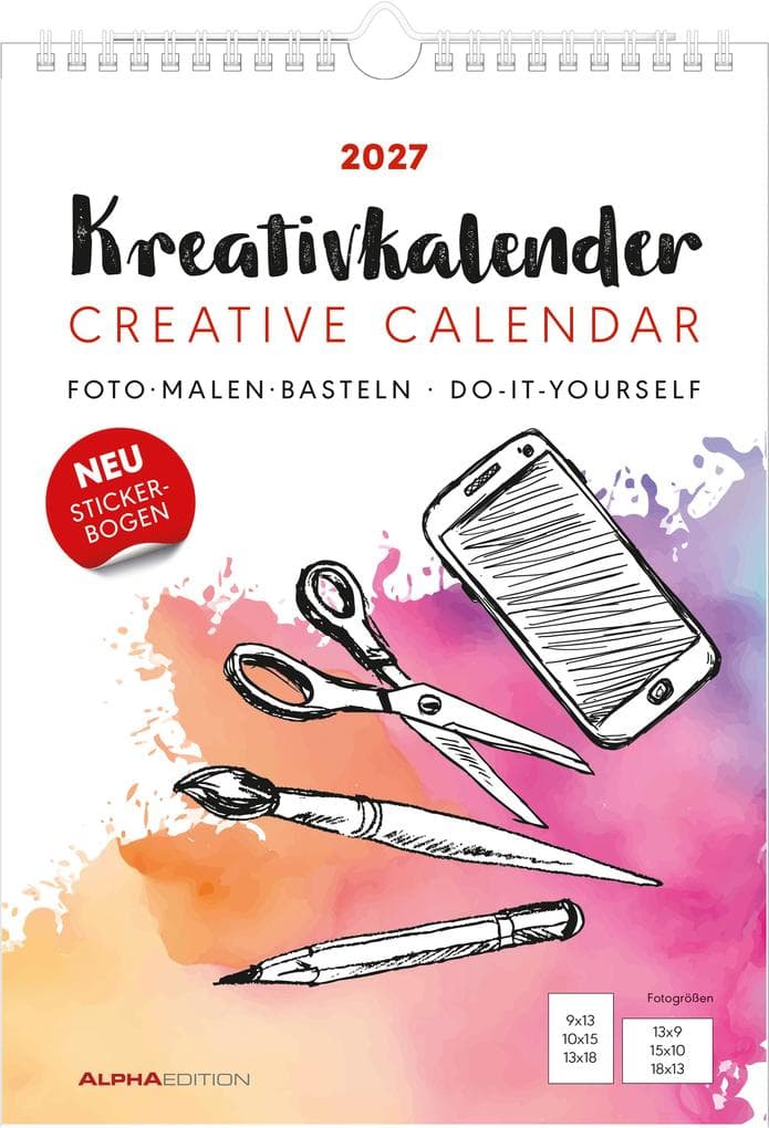 Kreativkalender A4 weiß 2027