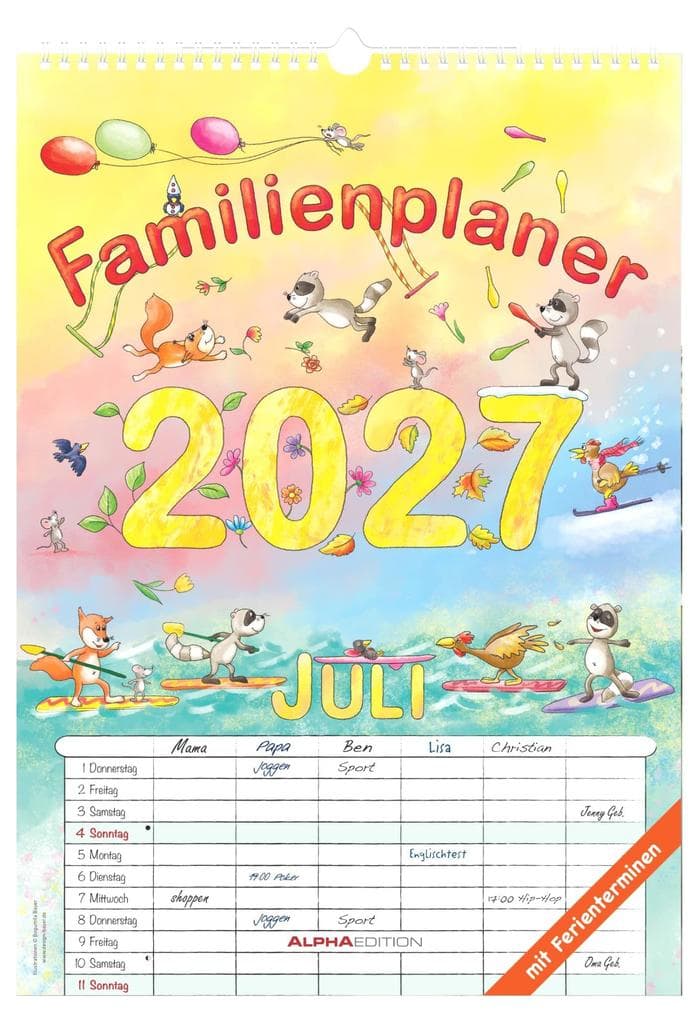 Familienplaner Cartoon 2027