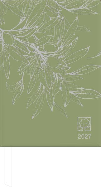 Buchkalender 1T/1S olive Blauer Engel 2027