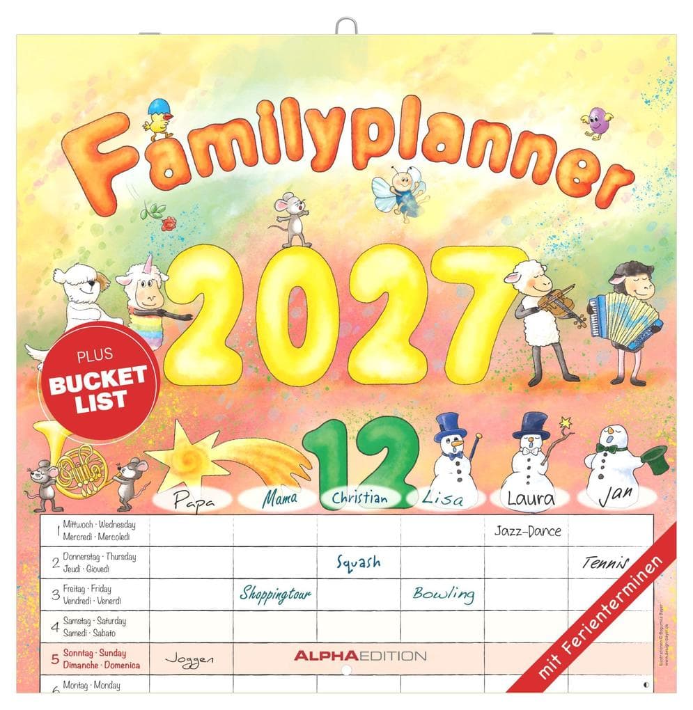 Familienplaner Cartoon 2027